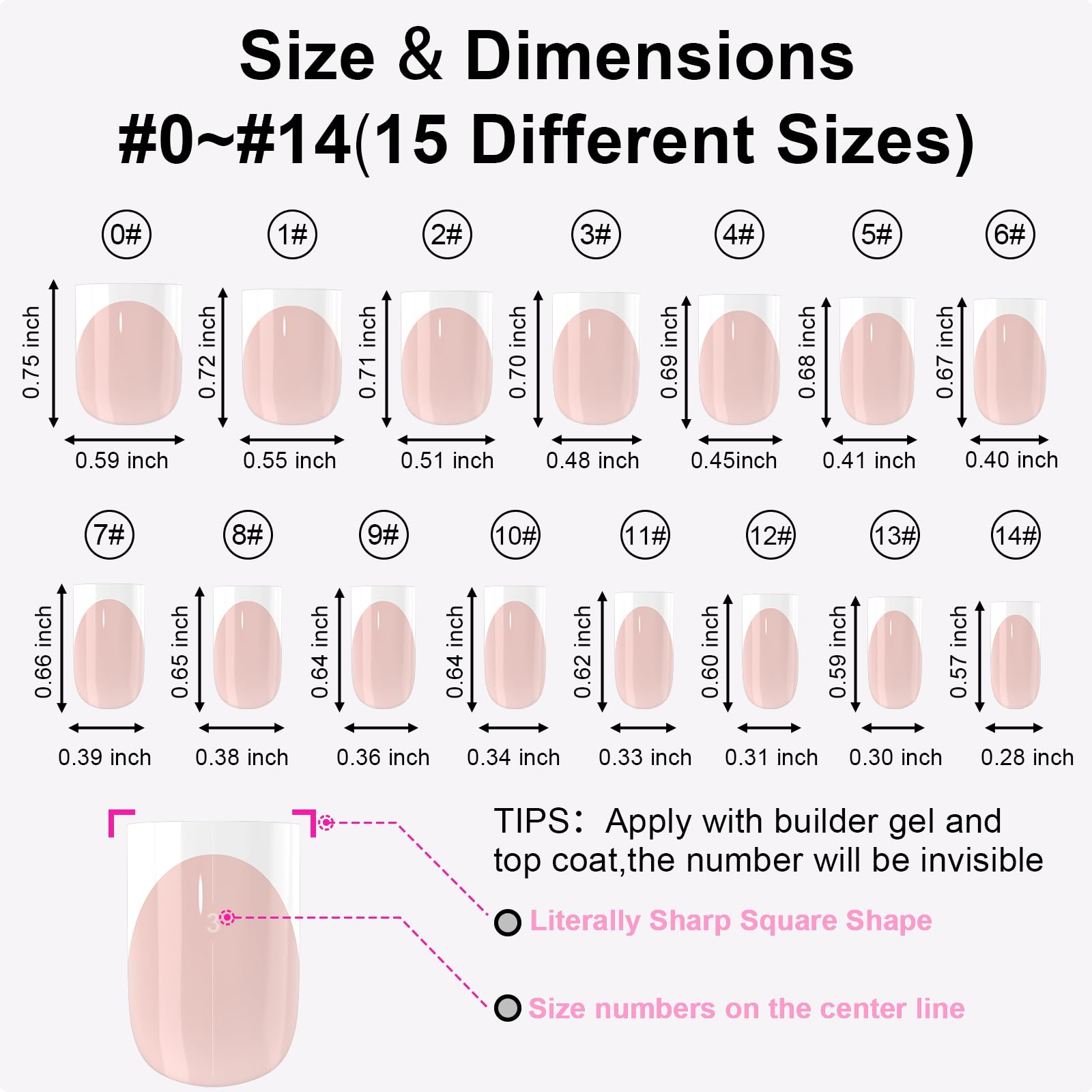 Anyos nails applied on hand, short sharp square style looks natural