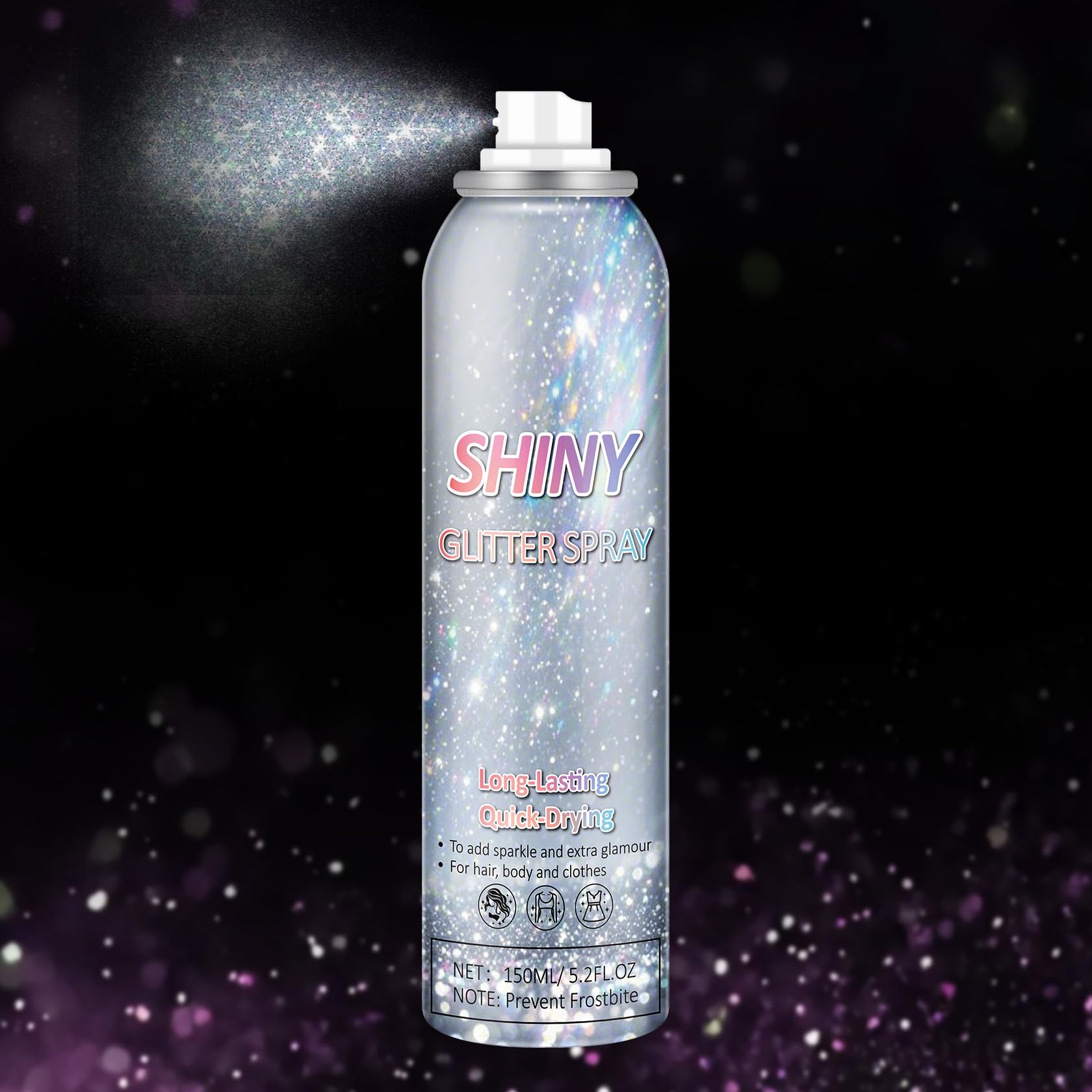 AOAZXBB front bottle displaying rainbow sliver shimmer and easy application benefit