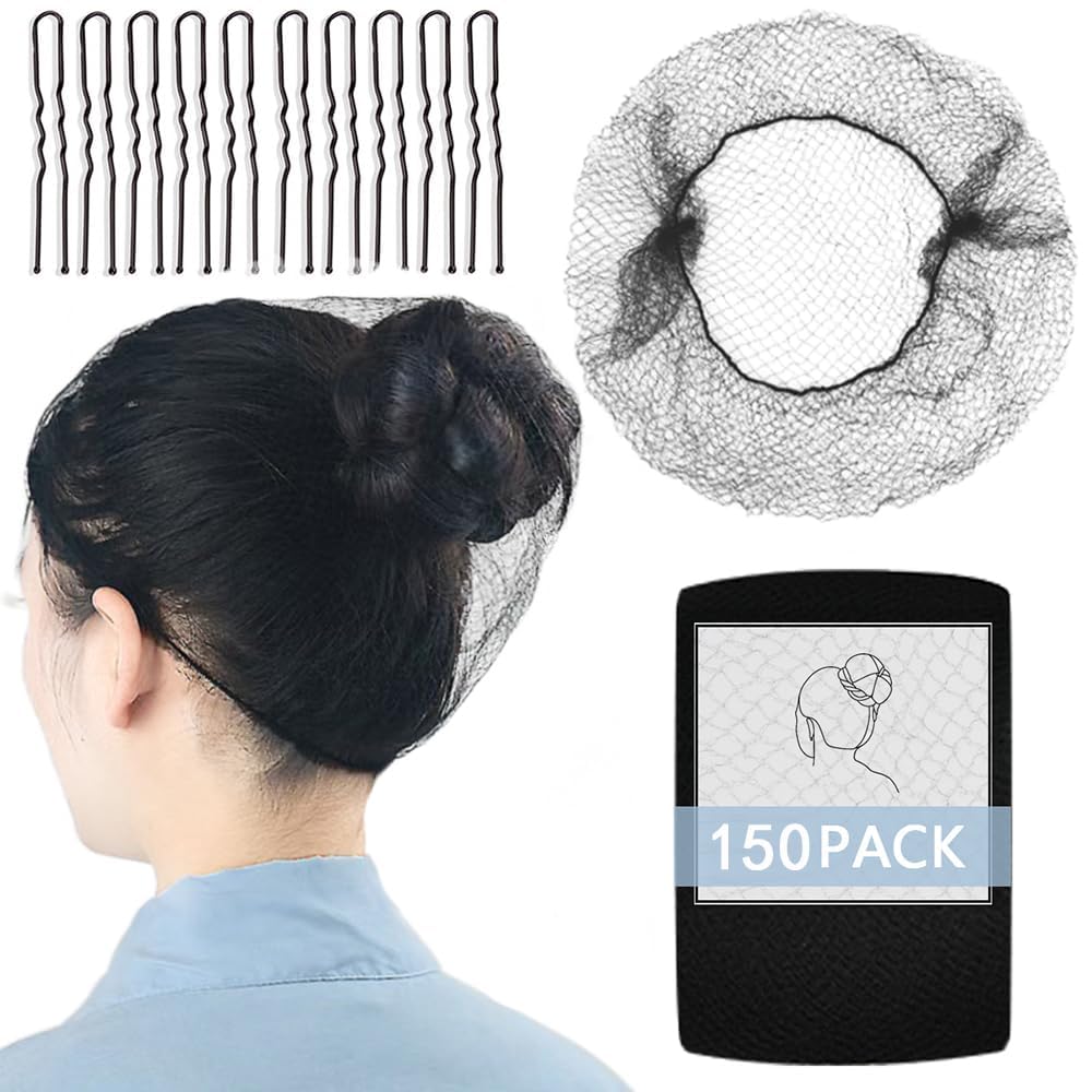 Aodada front packaging showing bulk hair nets and included pins for easy stocking
