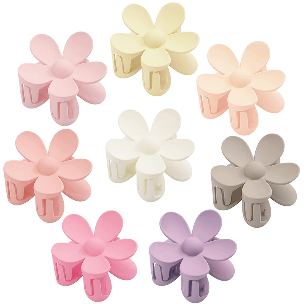 AOENJIE flower clip front packaging showing pastel eight-piece set and convenience