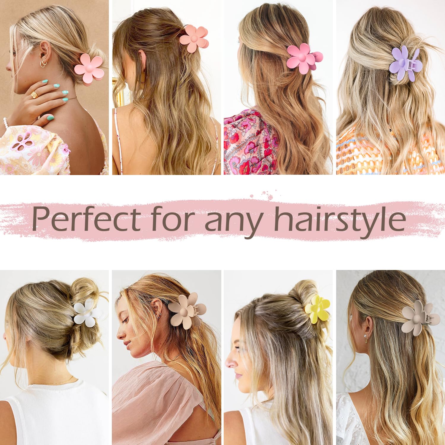 AOENJIE flower clip matte texture detail showing smooth non-slip finish