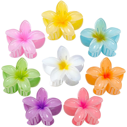AOENJIE front packaging showing eight colorful flower clips with beach vibe