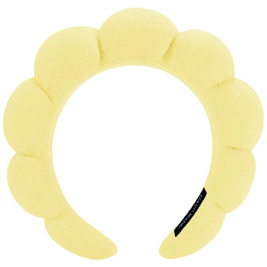 AOENJIE front view yellow headband showing plush shape and secure fit