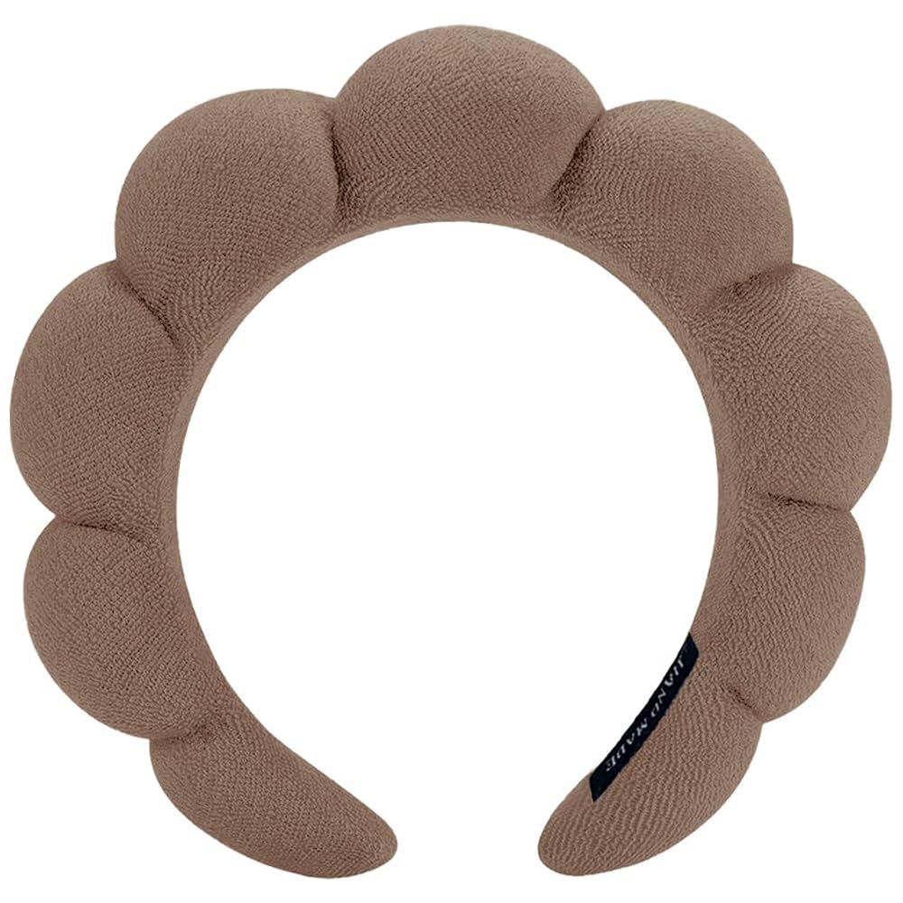 AOENJIE headband front view showing coffee color and snug fit benefit