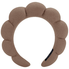 AOENJIE headband front view showing coffee color and snug fit benefit