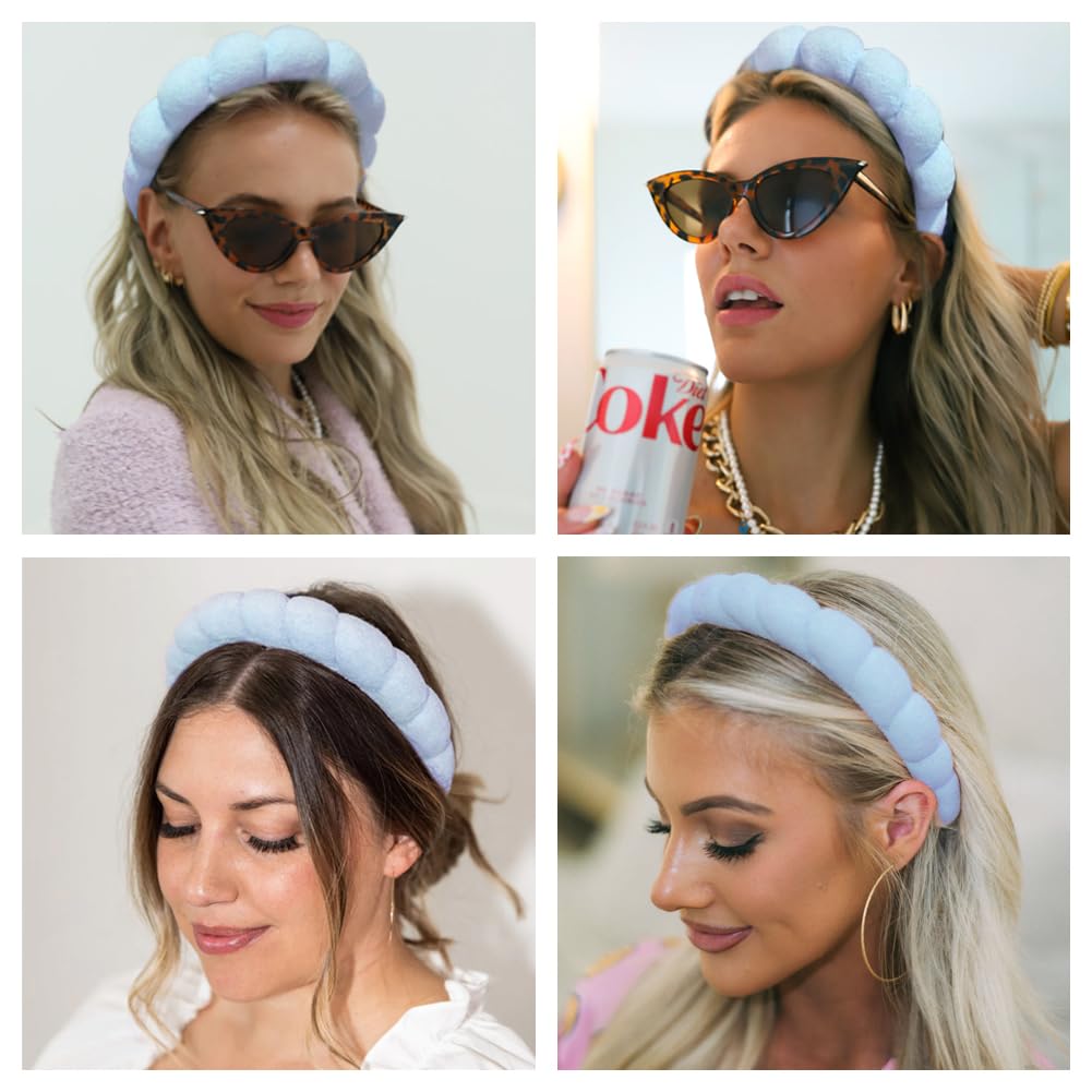 AOENJIE headband in bathroom protecting hair during face wash