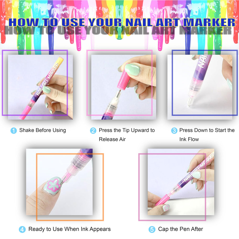 AOKELEON twelve pens laid flat displaying color range for creative designs