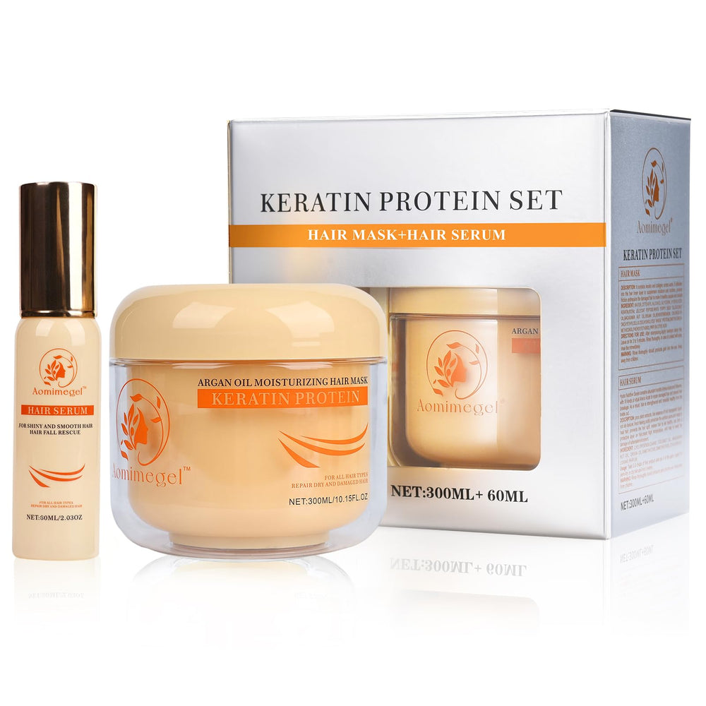 Aomimegel set front packaging showing both mask and oil for easy identification and benefits