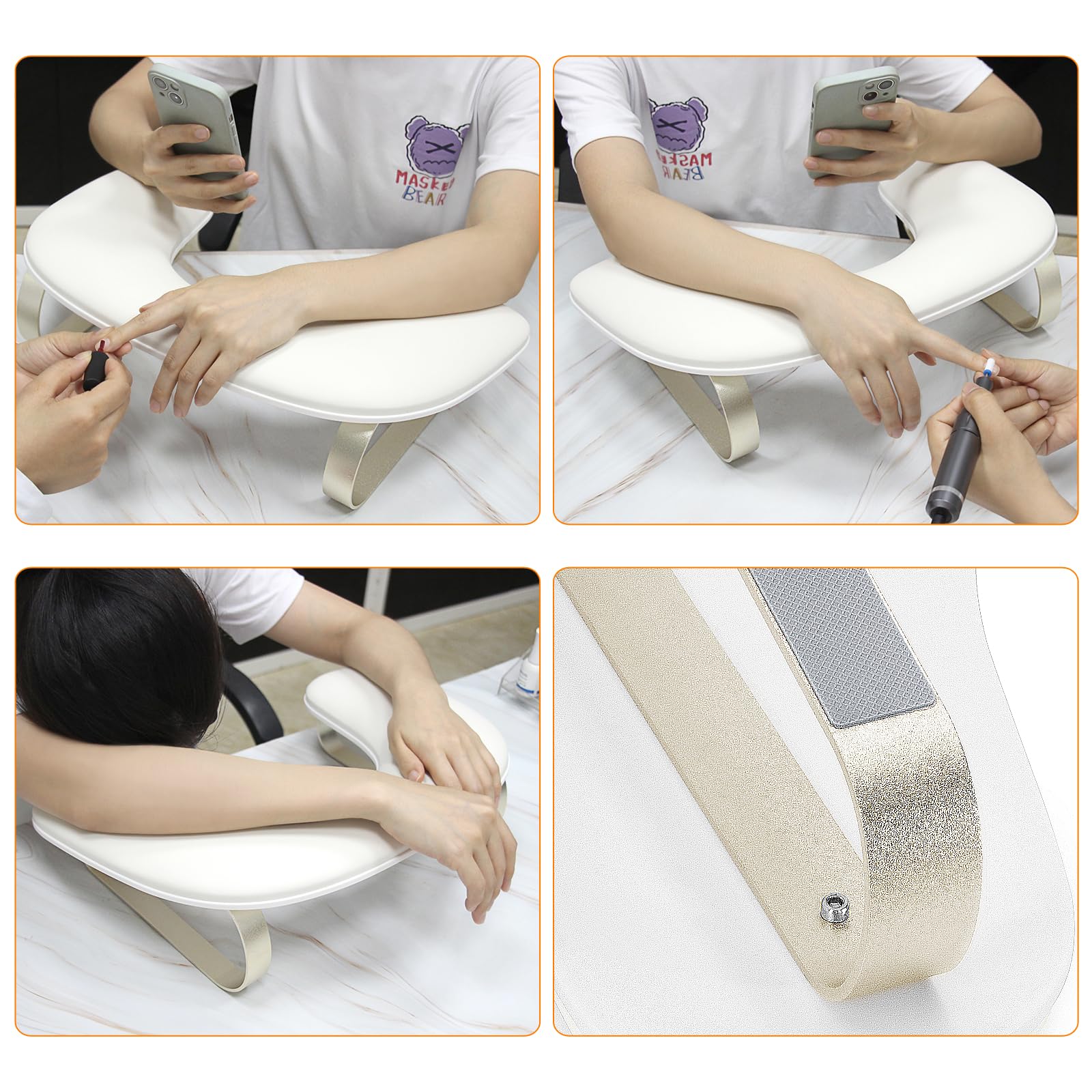 AONOLOVO in use with nail lamp to save tabletop space