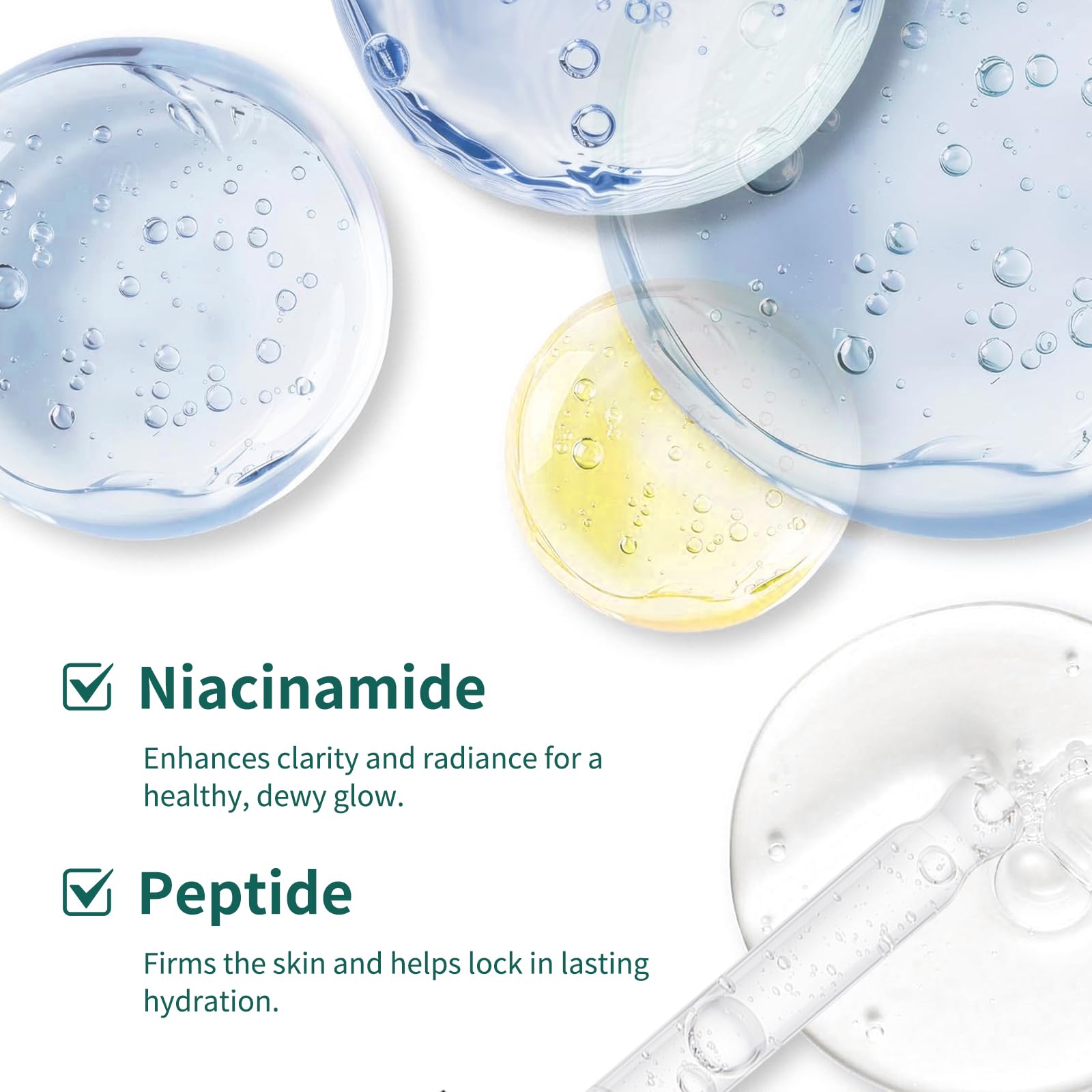 AOPEIBOTO visual of salmon DNA and peptide ingredients, highlights firming benefit