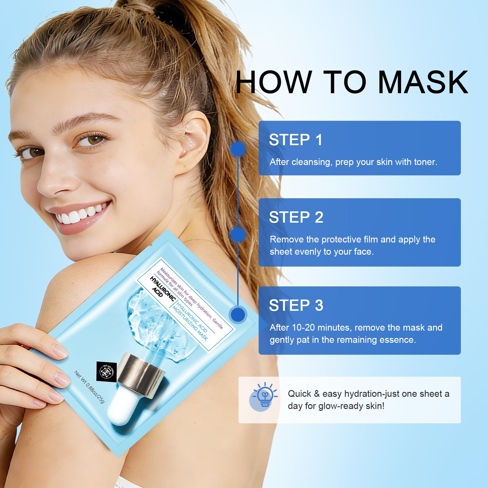 AOPEIBOTO mask applied on face demonstrating full coverage and soothing comfort