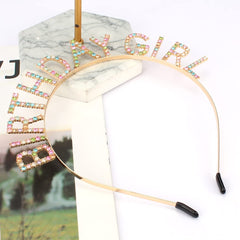 AOPRIE headband next to a hand showing size and lightweight portable design