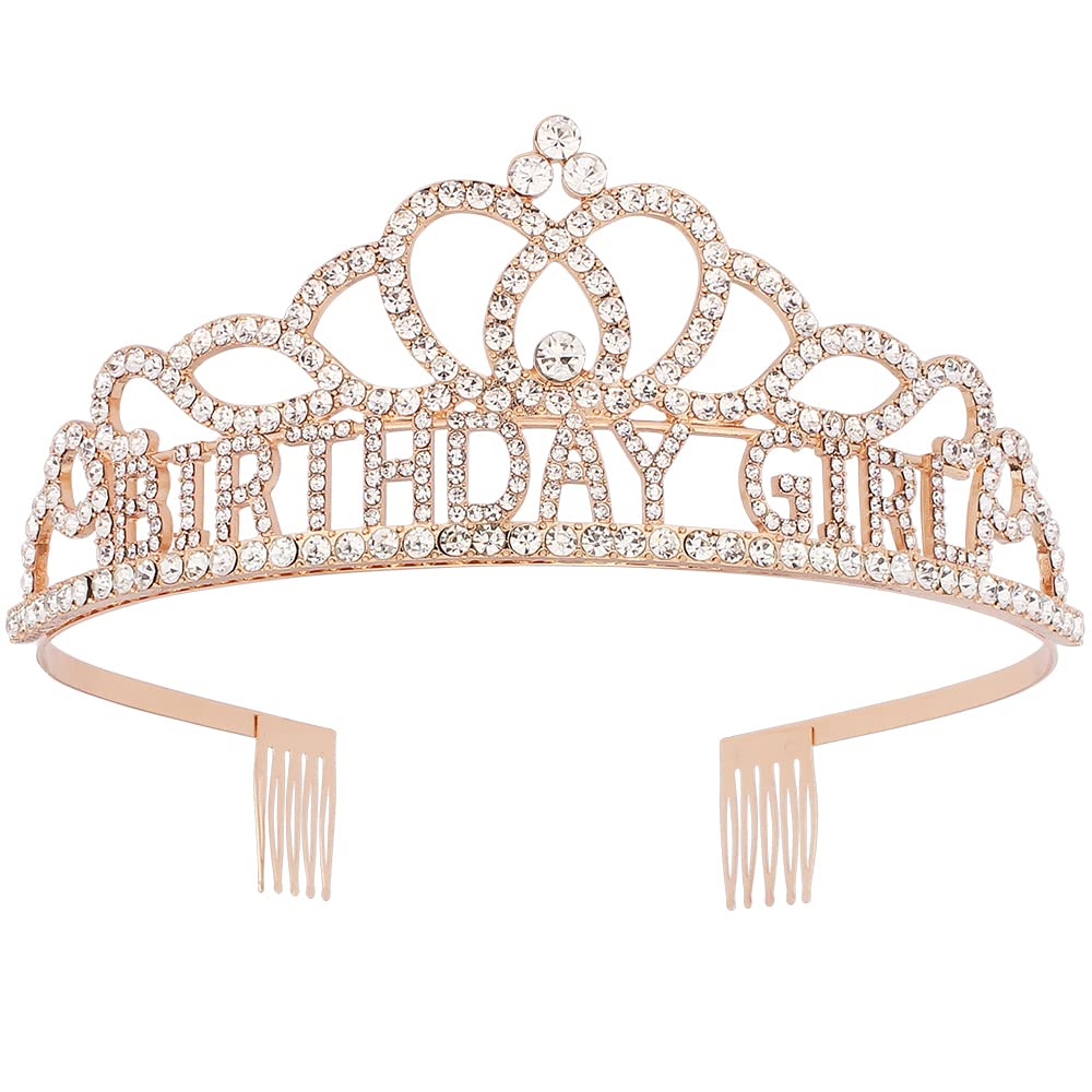 AOPRIE Diane front view gold tiara showing elegant shape and sparkle