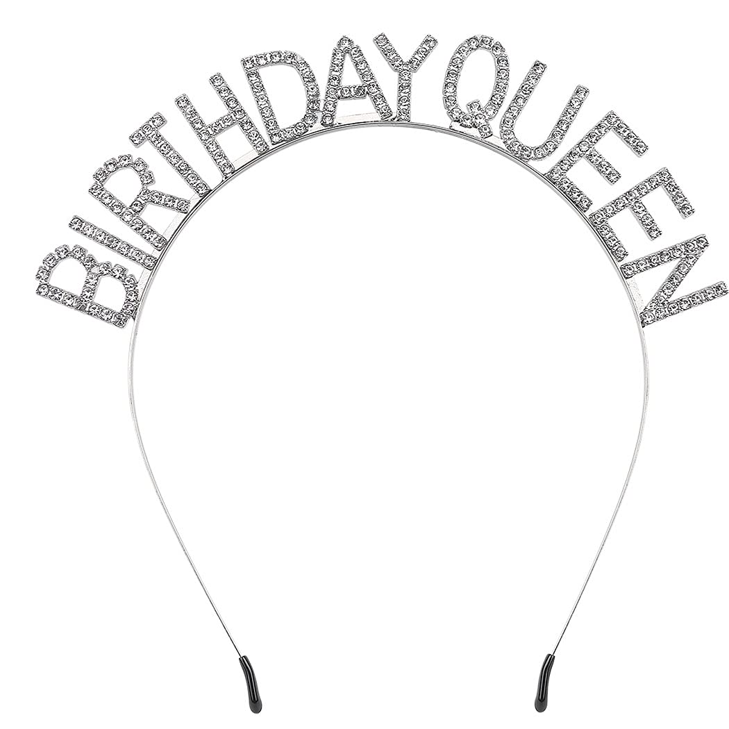 AOPRIE silver crown front view showing elegant shape and fit for celebrations