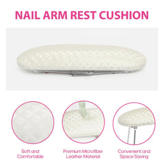AORAEM folded into a stand holding a nail lamp, saving workspace and improving workflow