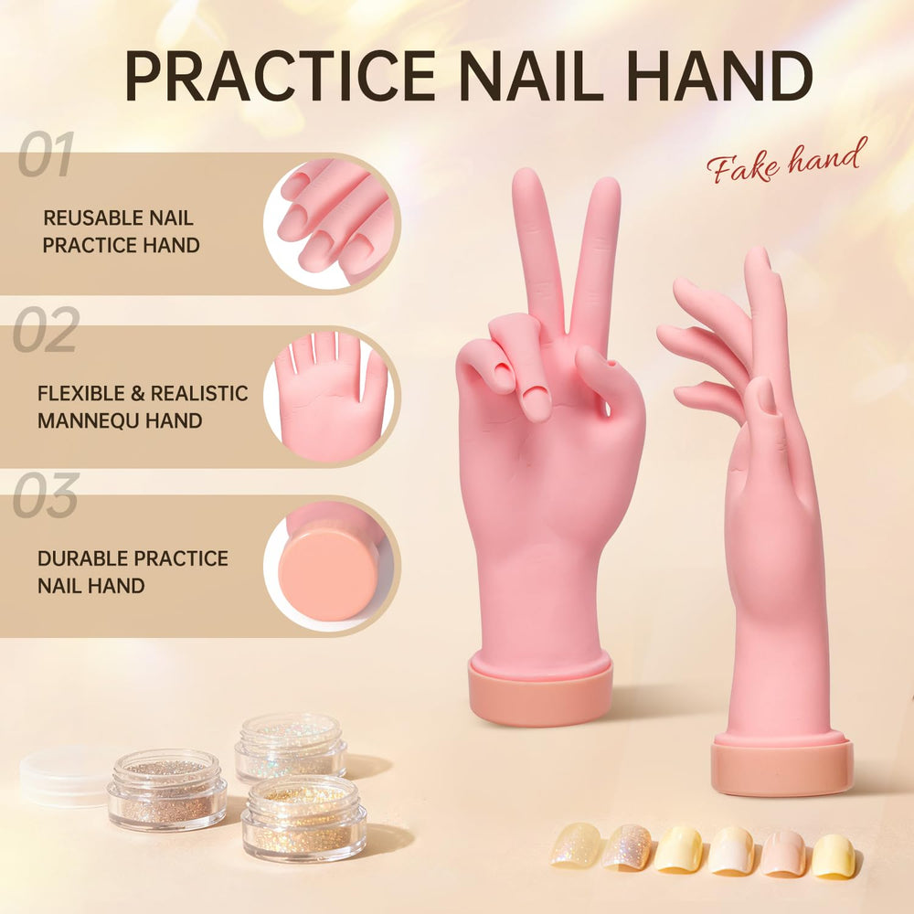 AORAEM artist painting nails on mannequin hand for skill building