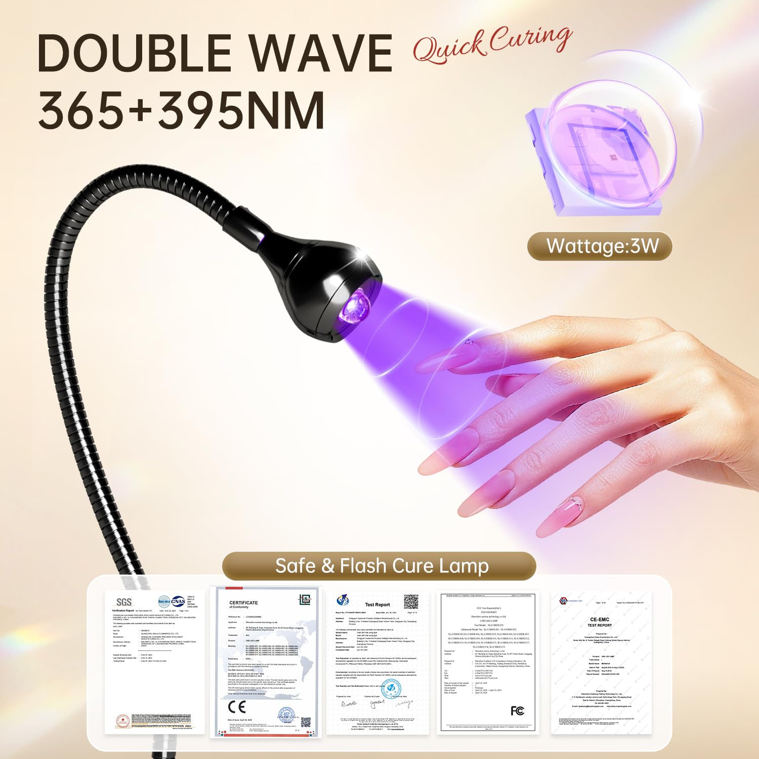 AORAEM LED head with visible lamp beads delivering consistent curing light