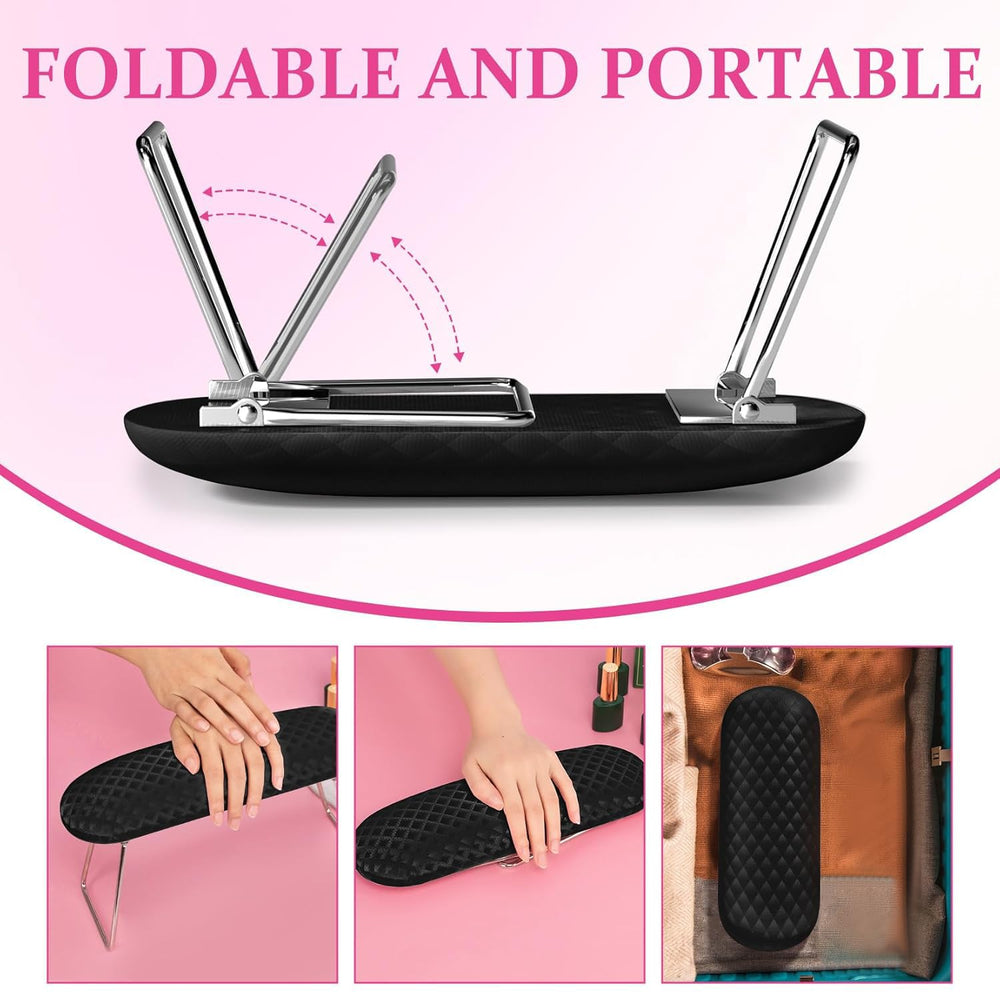 AORAEM pillow elevated over nail lamp showing space-saving setup