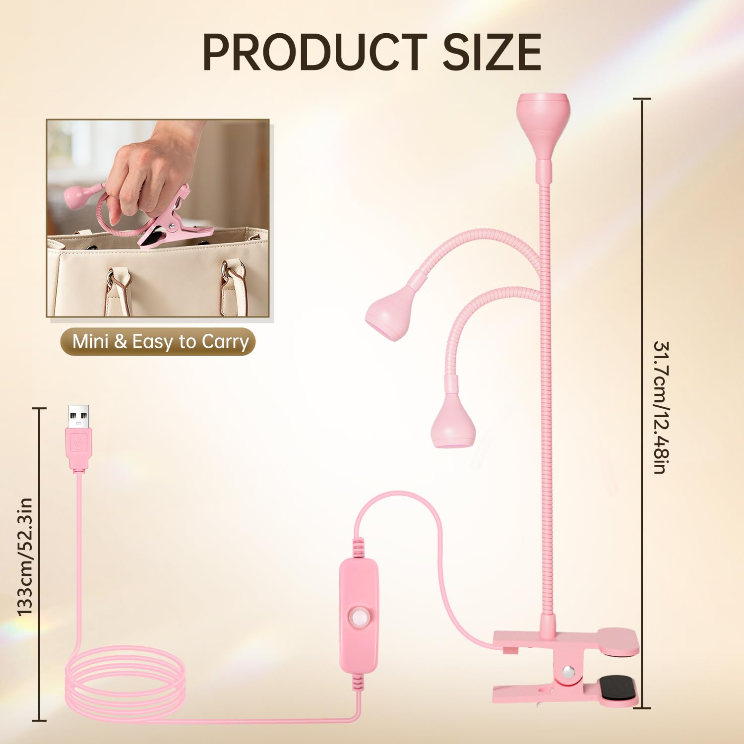 AORAEM USB plug play setup showing compatibility with chargers and power banks benefit