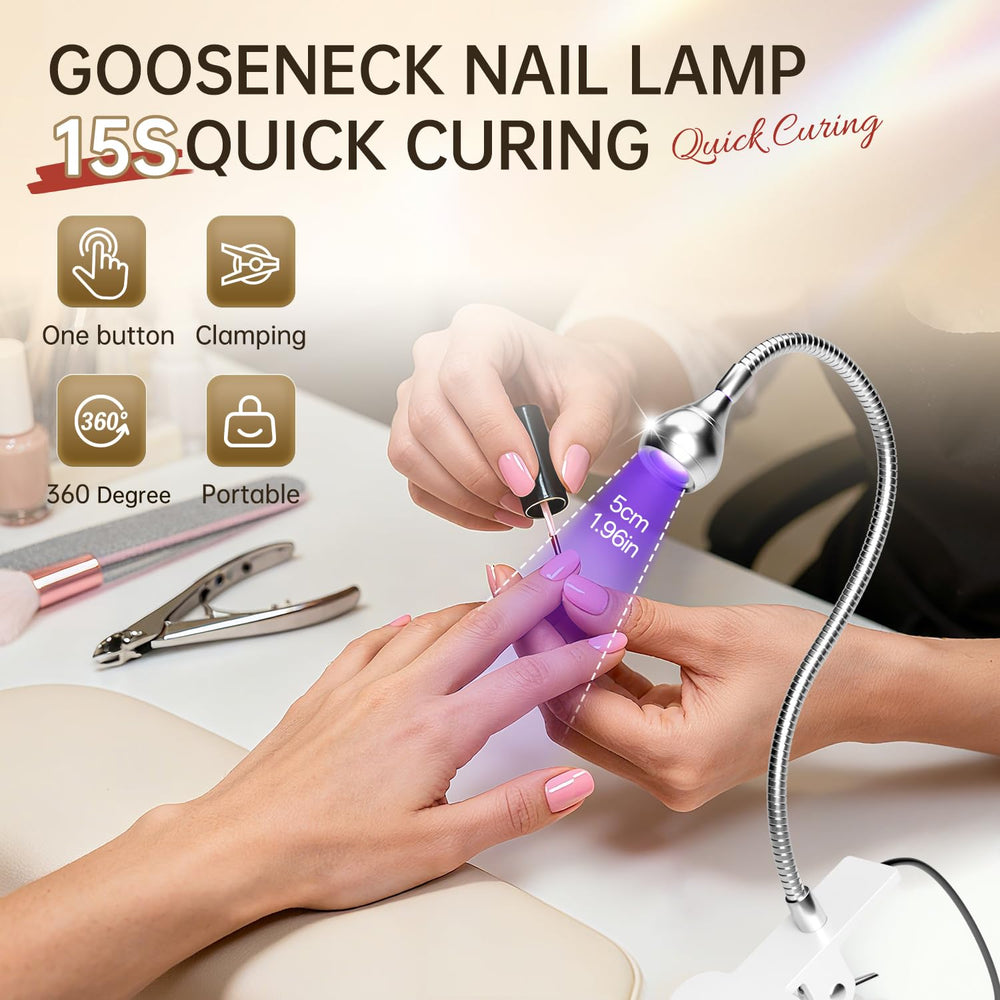 AORAEM gooseneck detail bent 360 degrees for precise nail positioning benefit