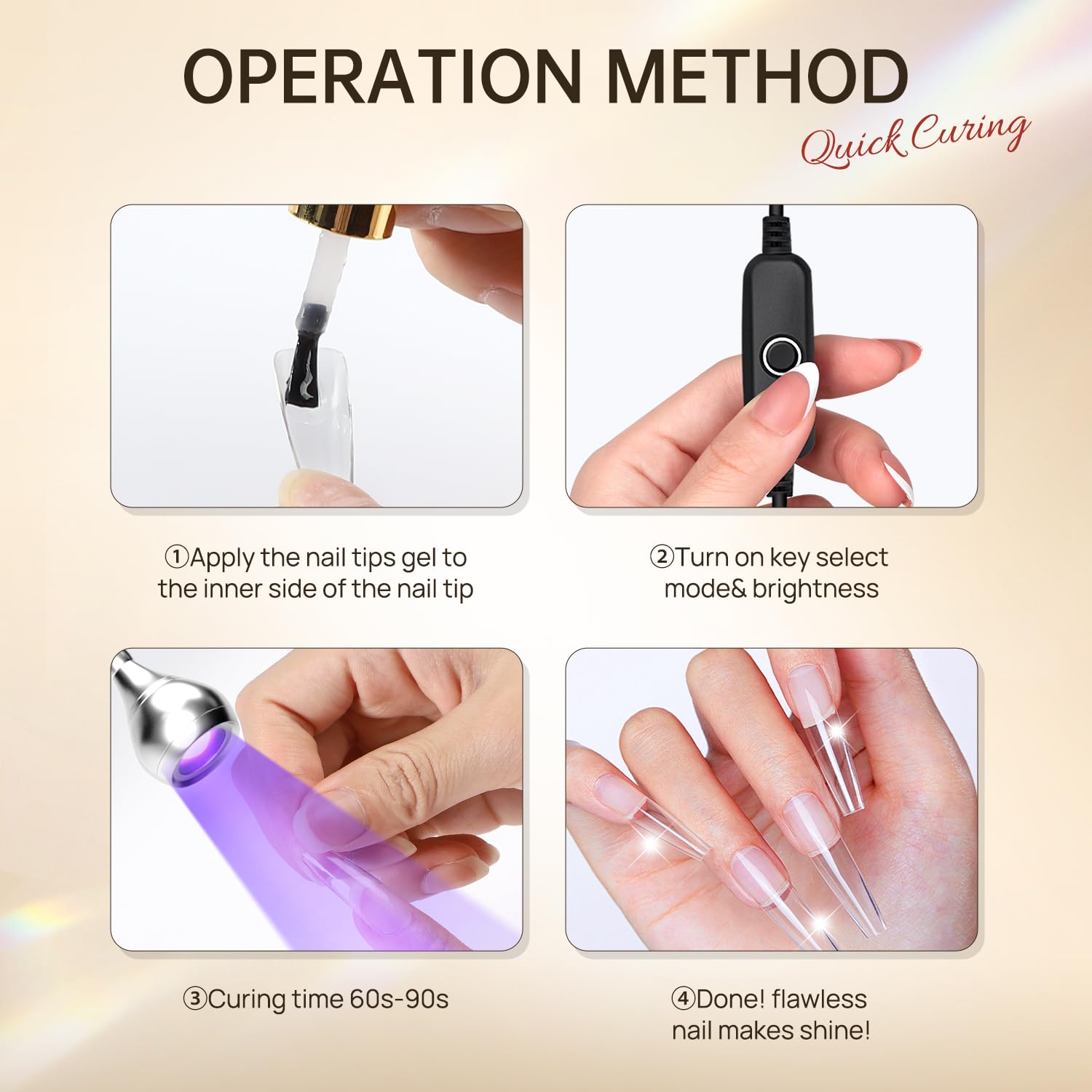 AORAEM bedside setup with lamp clamped for convenient night-time manicures