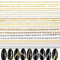 AOZUO front packaging showing mixed metal nail chains and contents benefit customization