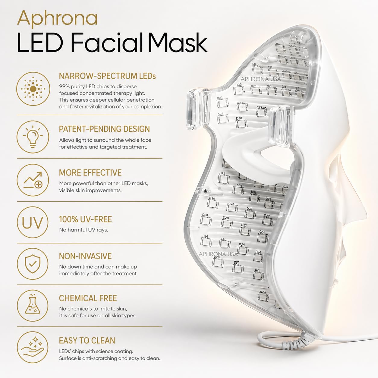 Aphrona mask held in hand to show compact scale and portability benefit