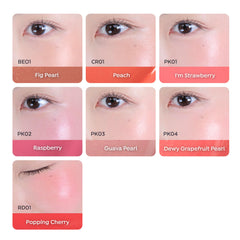 Close-up of A'PIEU applied on cheeks showing seamless blend and hydrated look benefit fresh flush