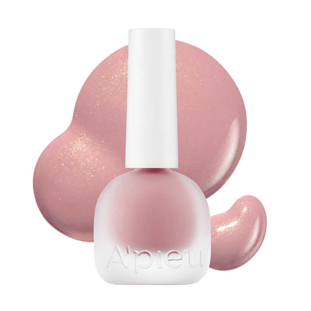 A'PIEU bottle front showing PK03 blush color and compact design benefit travel-ready
