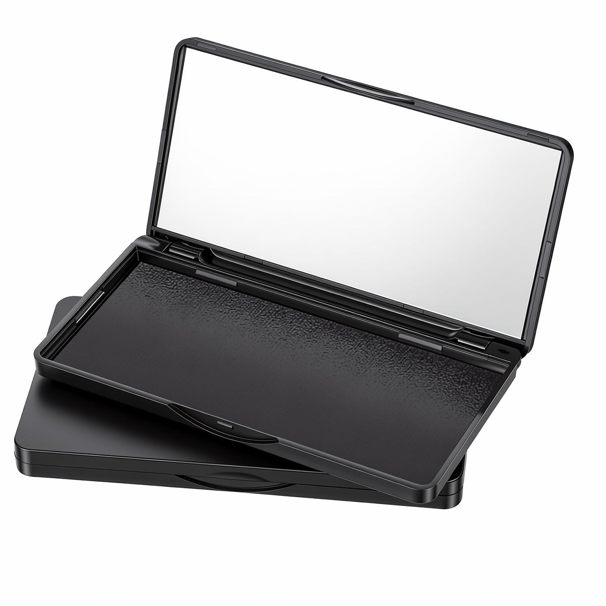 Apojgitn front view of closed compact palette showing slim travel-friendly design and secure lid