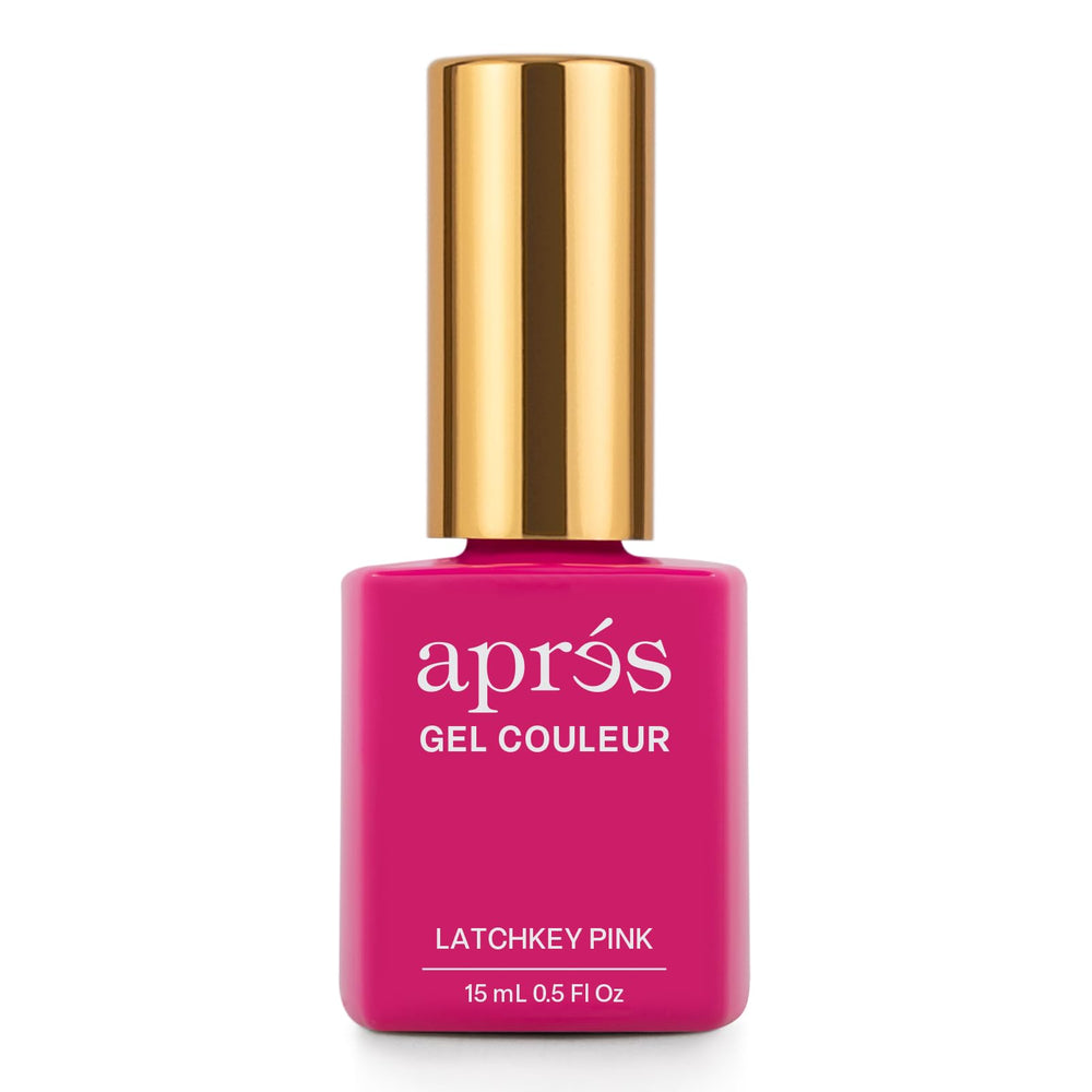 APRÉS front bottle of 213 Latchkey Pink showing color and label benefit precision