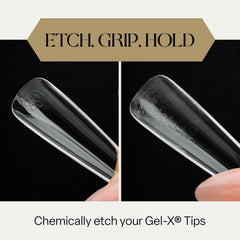 APRÉS Gel-X Prep close-up dropper releasing clear primer showing fine texture for clean application