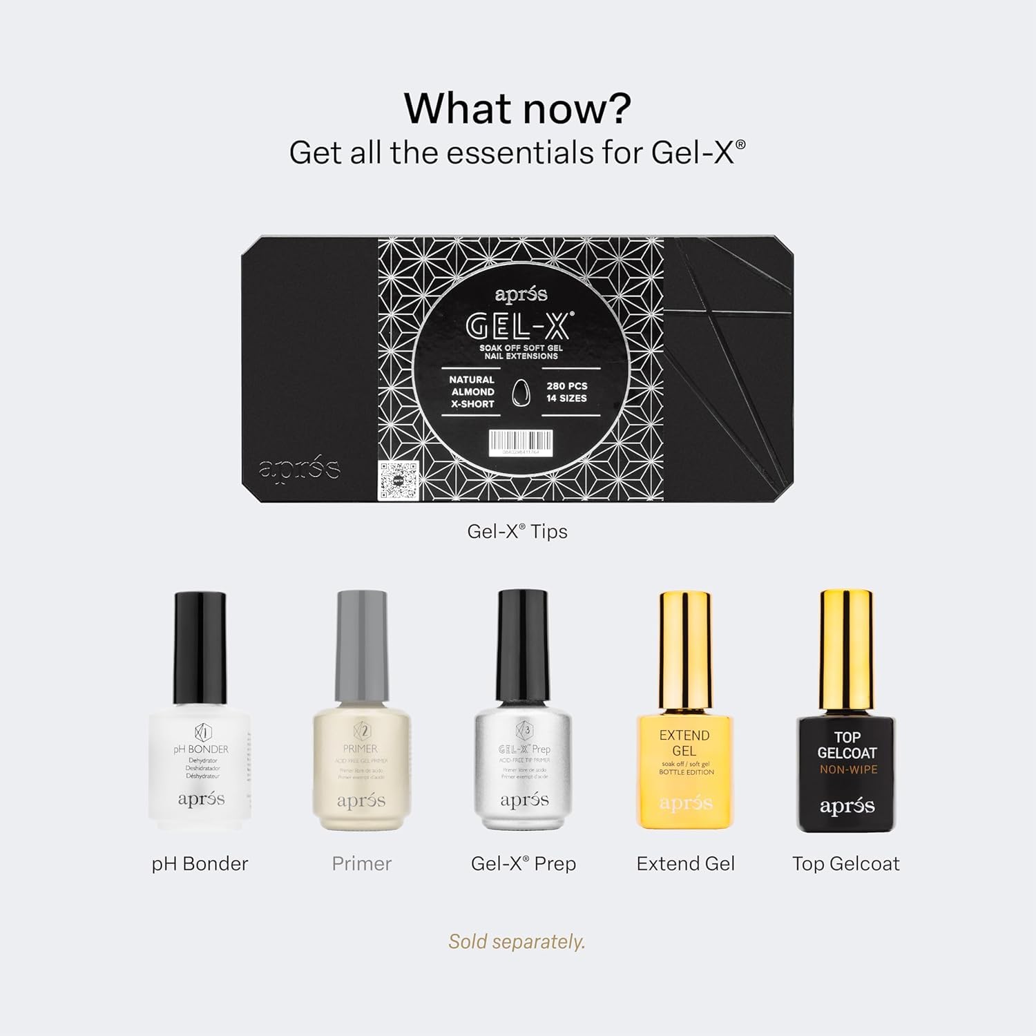 APRÉS bottle beside manicure tools for scale, compact size fits salon and travel kits