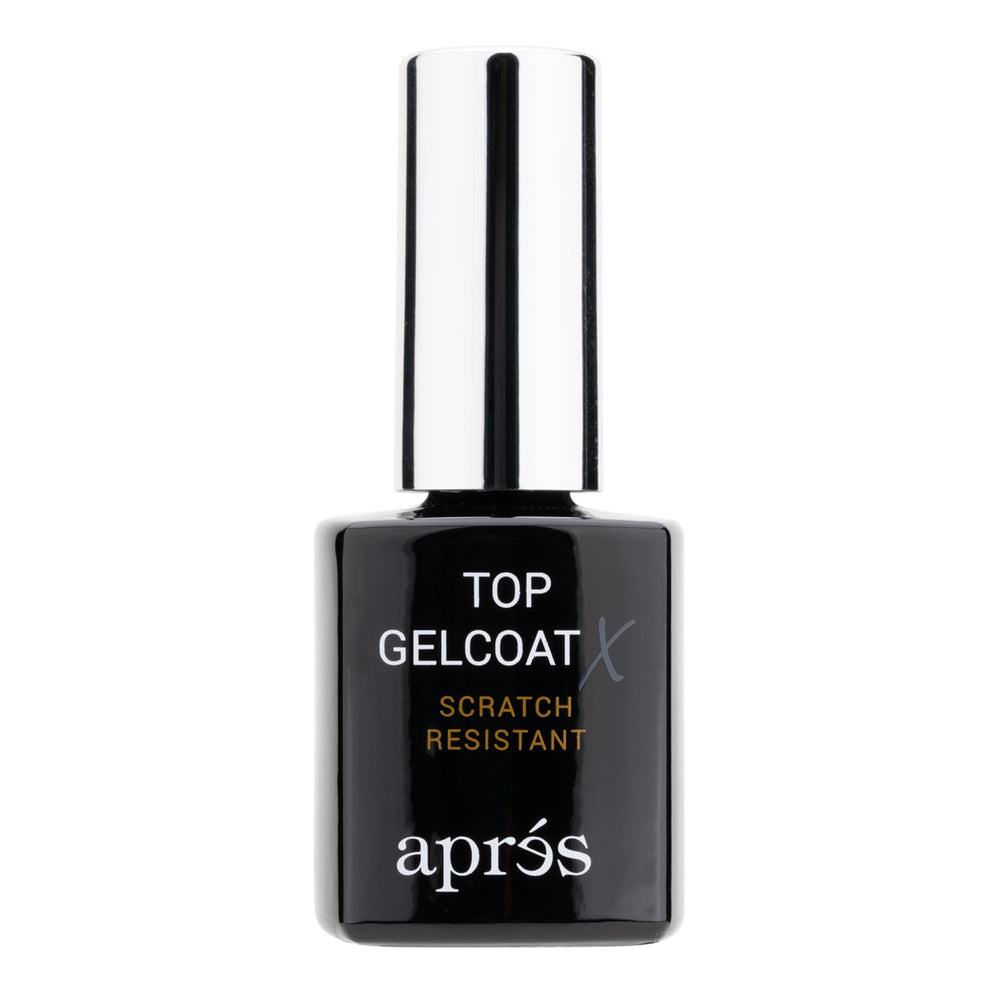 APRÉS Top Gelcoat X front bottle showing labeling and glossy benefit