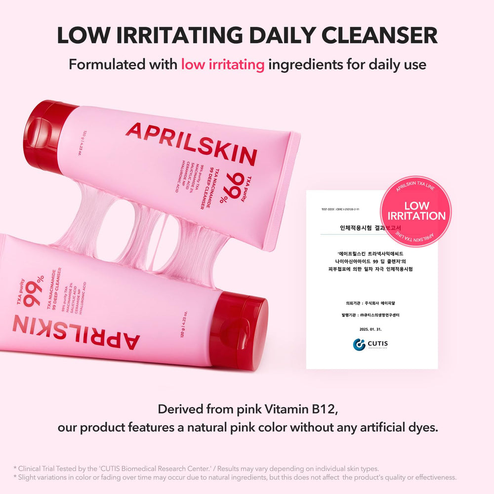 APRILSKIN product on bathroom counter in lifestyle setting suggesting daily routine use