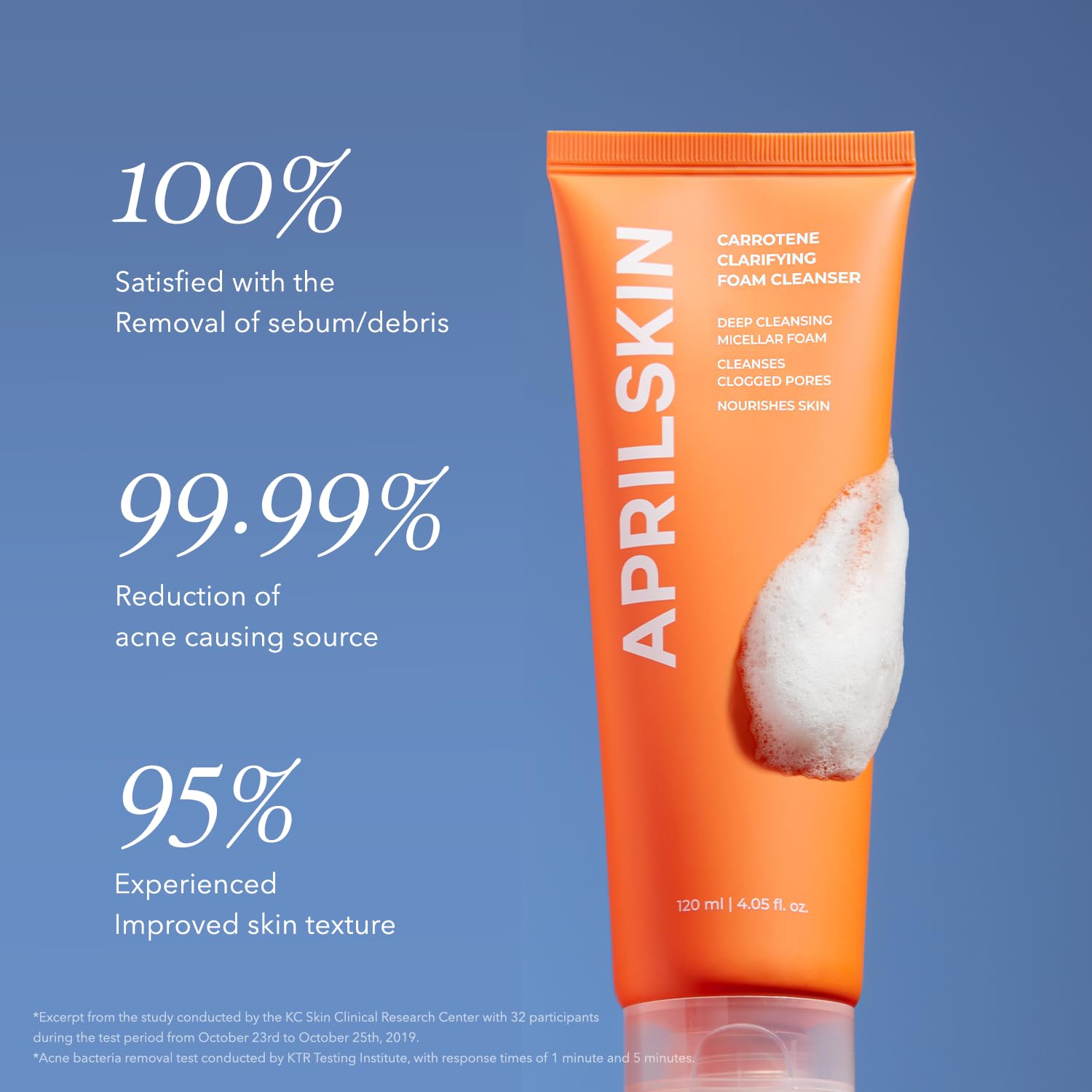 APRILSKIN foam lather on hand demonstrating gentle yet effective cleanse