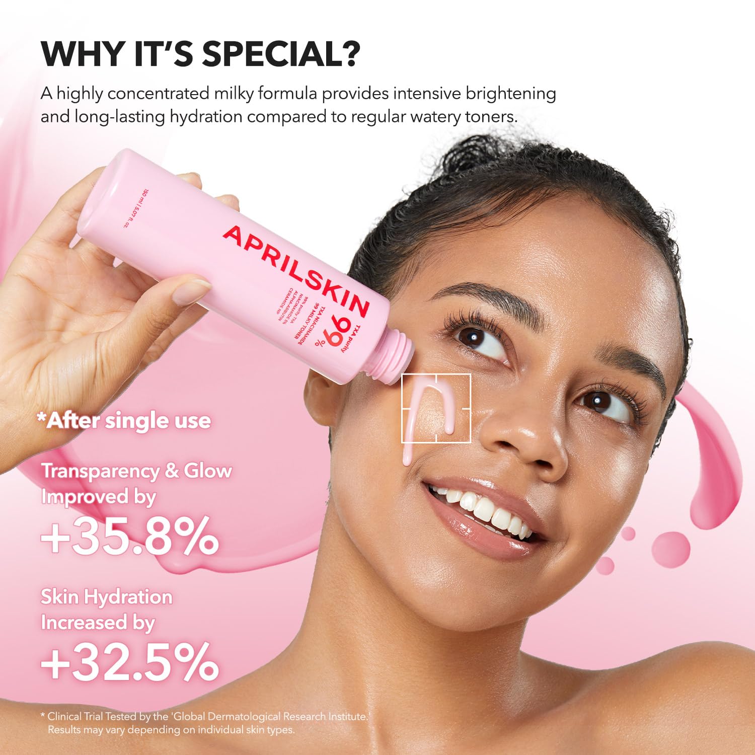 APRILSKIN label ingredient list showing TXA and niacinamide clarity