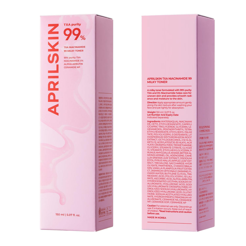 APRILSKIN lifestyle shot on bathroom shelf suggesting daily use