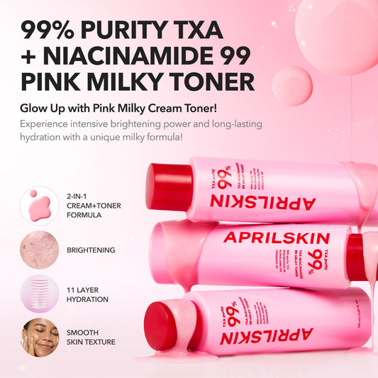 APRILSKIN creamy pink milky texture close-up for deep hydration