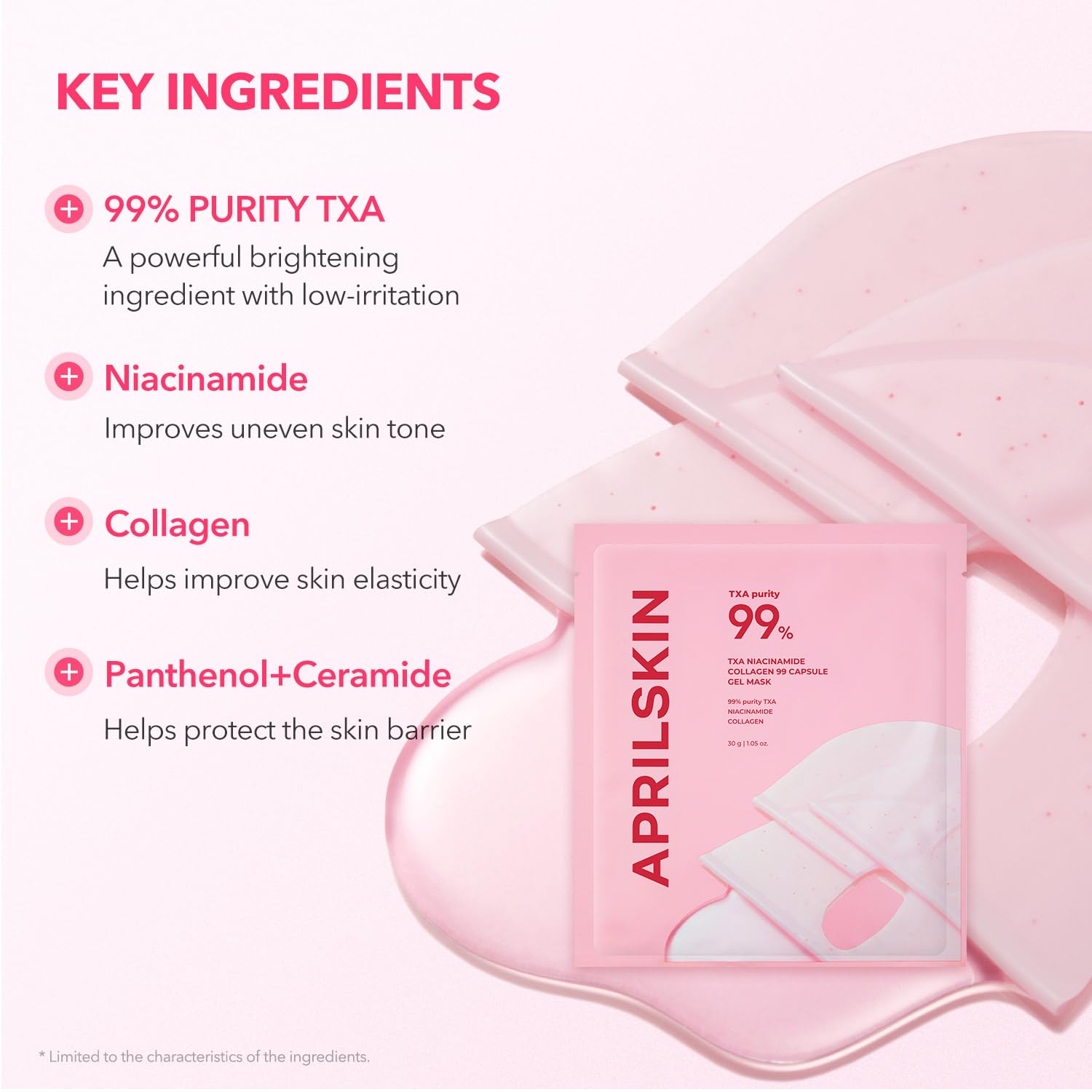 APRILSKIN gel shifting from opaque to transparent to indicate absorption progress overnight
