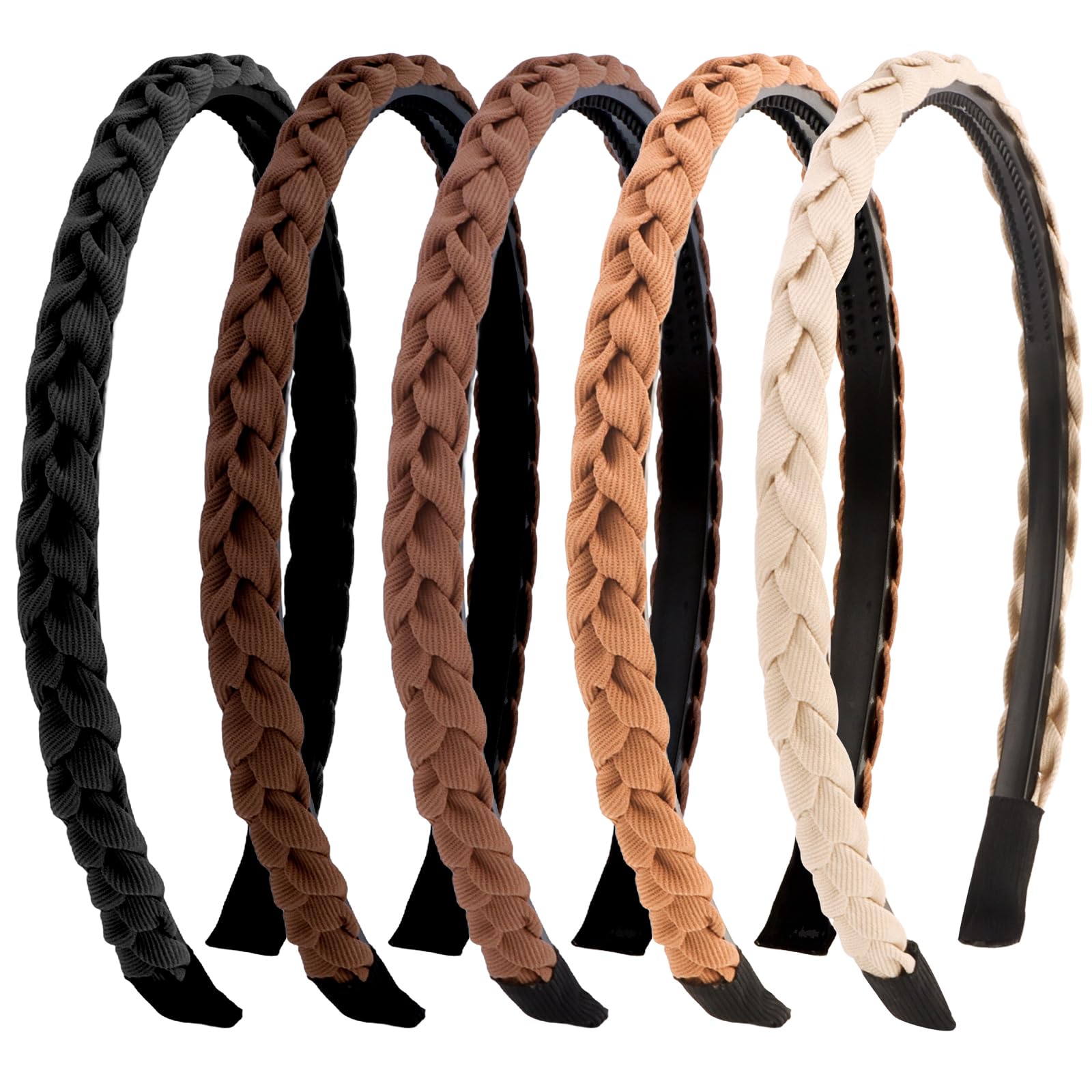Aprince front view braided headbands showing set and style benefit