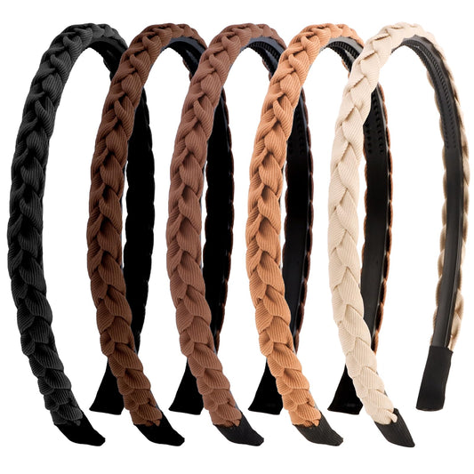 Aprince front view braided headbands showing set and style benefit