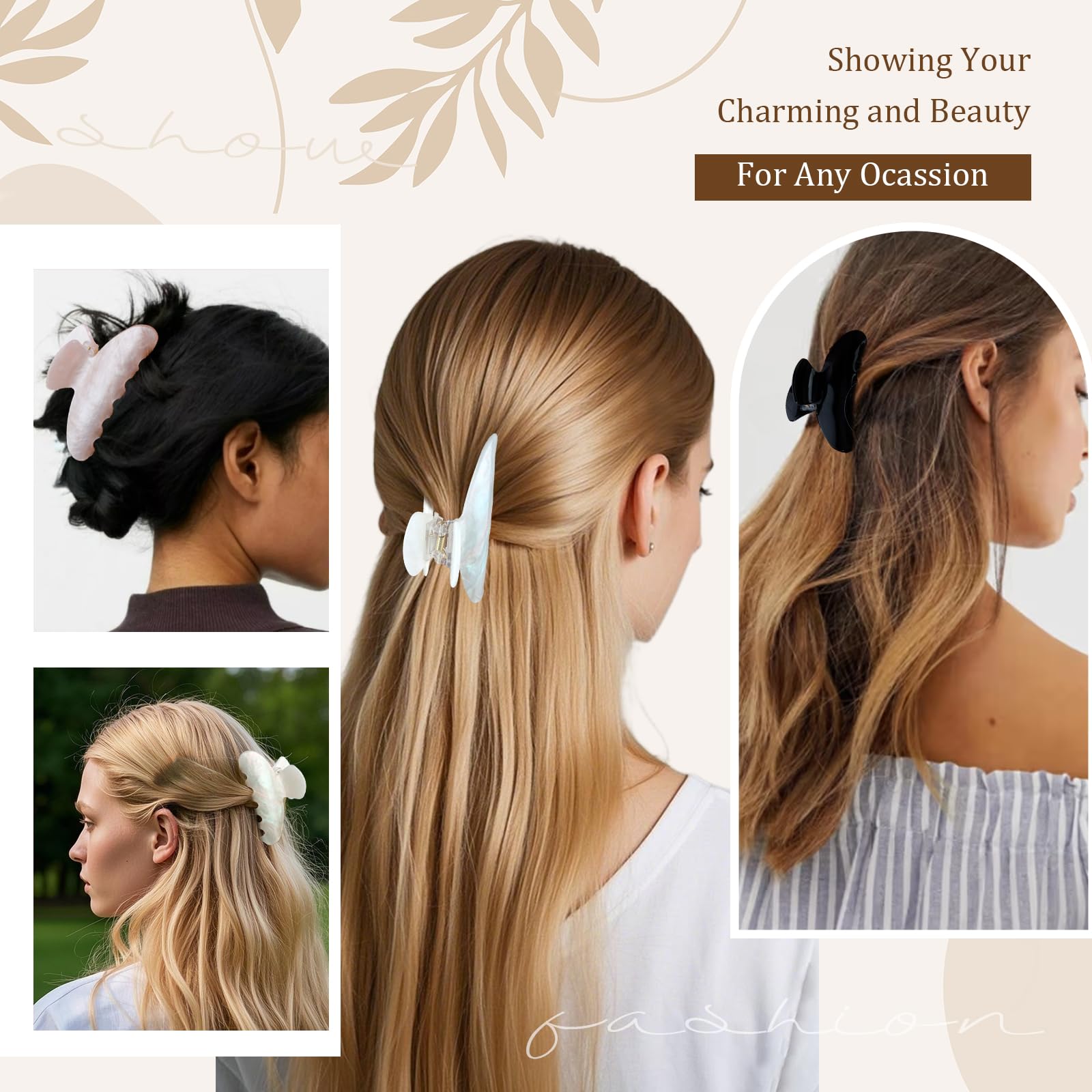 Aprince clips styled with outfit on desk, versatile for work and casual looks