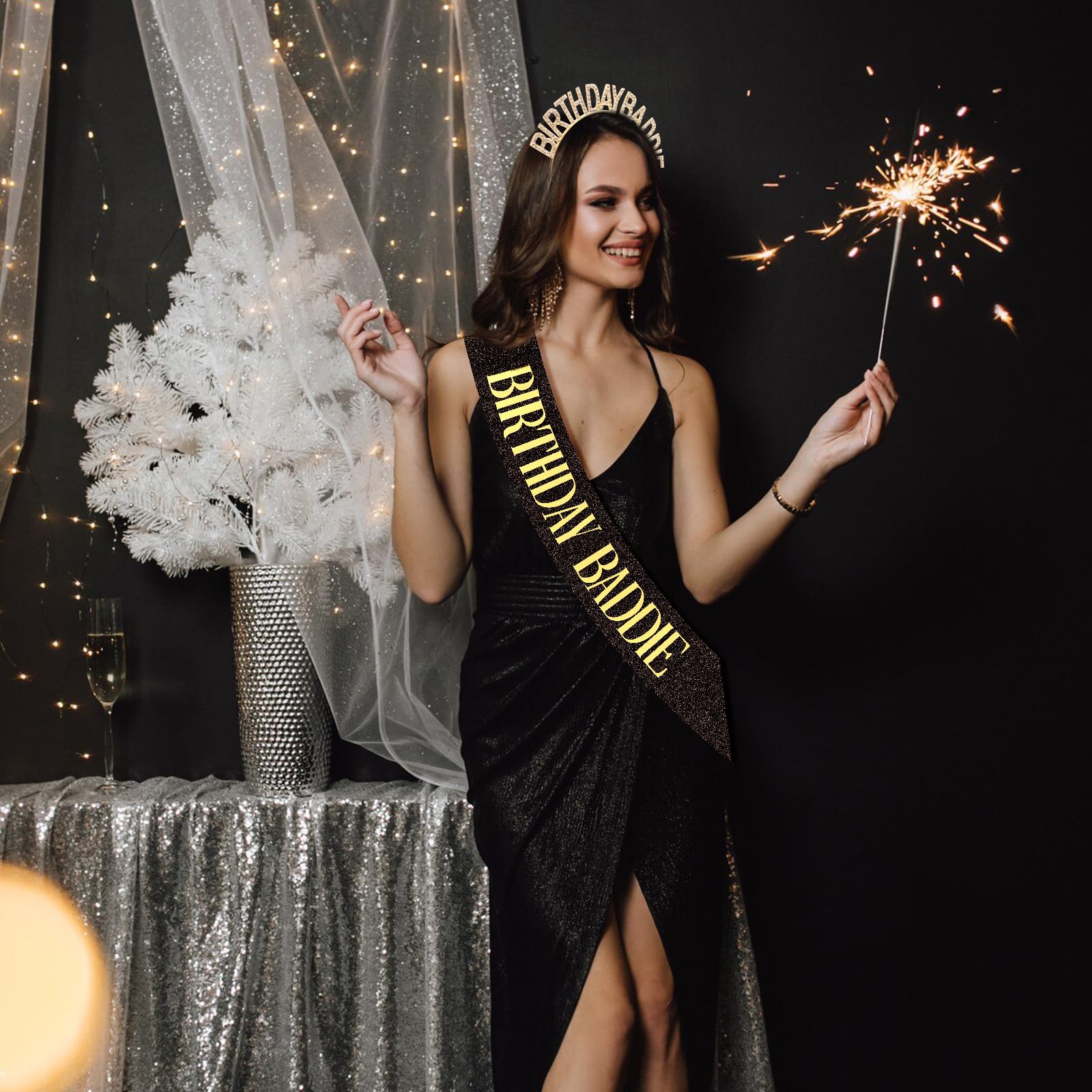 Aprince set worn by model at party highlighting confident photo-ready look