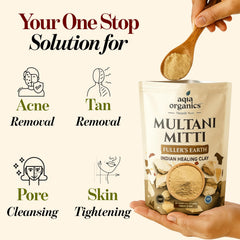 Aqia Organics powder on spoon to show scale and easy measuring
