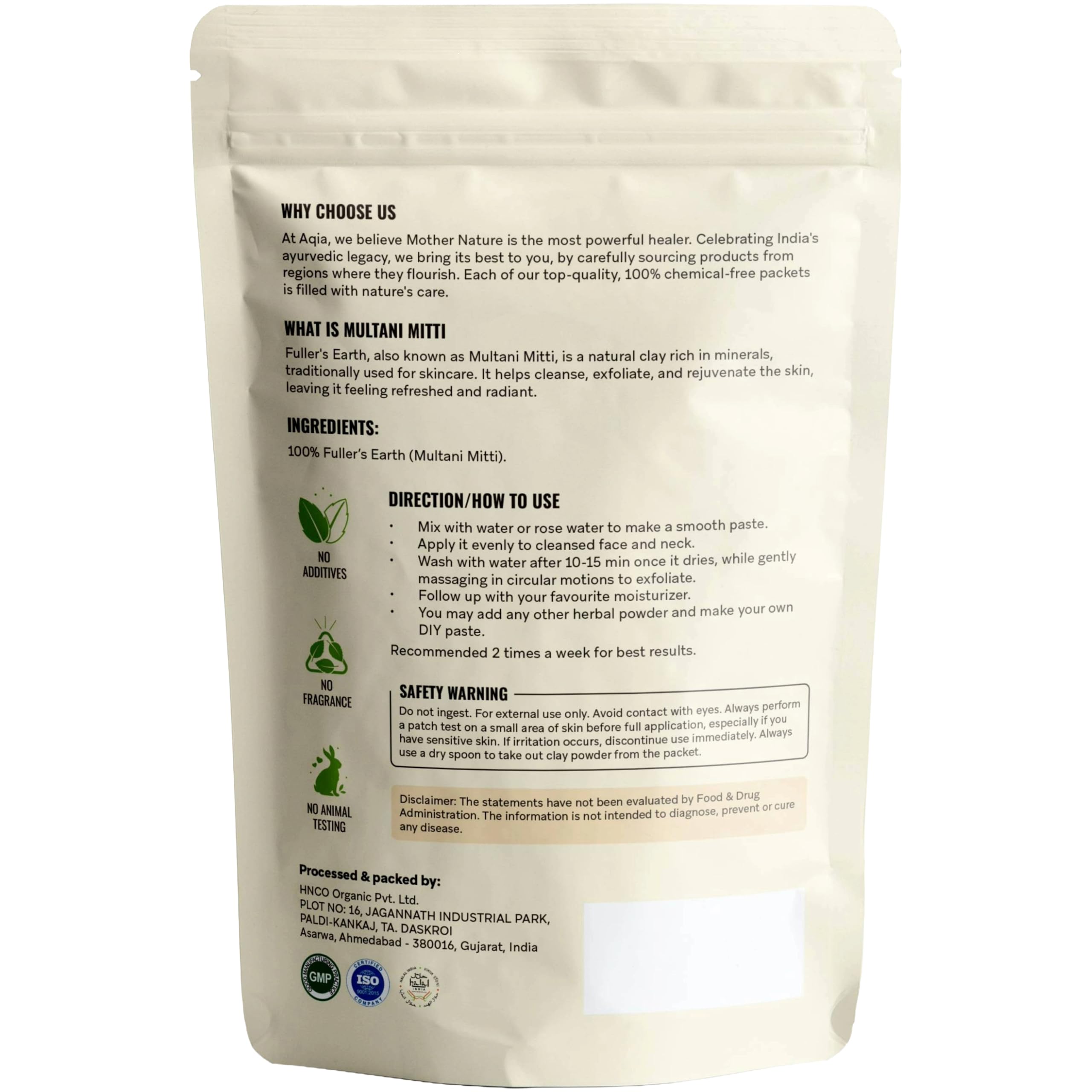Aqia Organics powder texture close-up highlighting fine, smooth particles