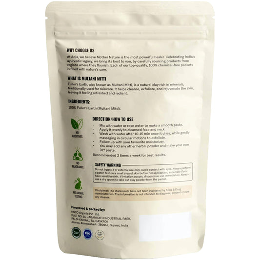 Aqia Organics powder texture close-up highlighting fine, smooth particles