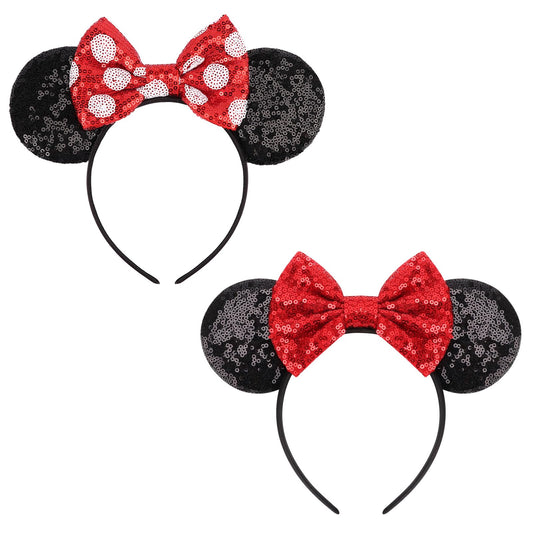 AQOKKA front view headband showing full ears and bow, playful accessory