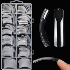 AQOYNQ front packaging showing full 240-piece nail tip kit and box benefits
