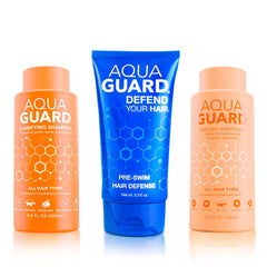 AQUA GUARD front packaging showing the three-product bundle and benefits